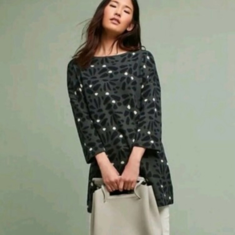 Anthropologie Field Flower sarina floral tunic sweater size x small